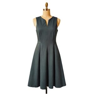 Cynthia Rowley Womens Green Sleeveless V-Neck ALine Knee Length Dress Sz L